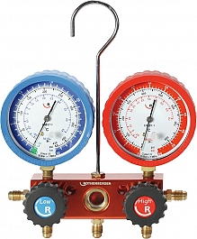 Двухпозиционный аналоговый манометрический коллектор для хладогентов R410A, R32 Rothenberger 5/16 SAE Двухпозиционный аналоговый манометрический коллектор для хладогентов R410A, R32 Rothenberger 5/16 SAE