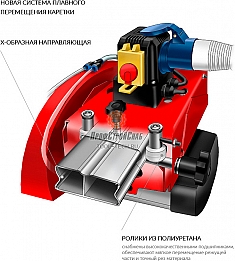 Система перемещения каретки станка для резки плитки с водой Diam Extra Line EX-1200/1.8